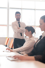 Image showing business woman at  office people group in background