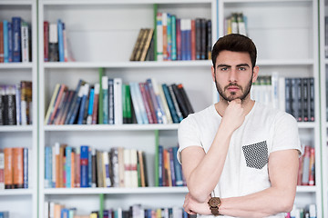 Image showing student study  in school library