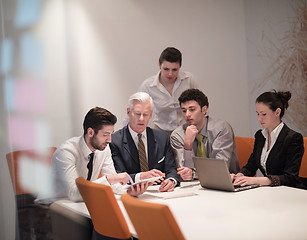 Image showing business people group on meeting at modern startup office