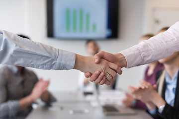 Image showing business womans handshake