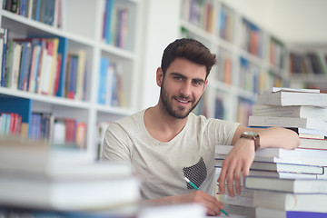 Image showing student study  in school library