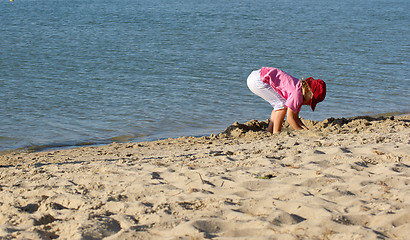 Image showing playing on the beach