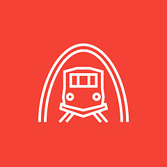 Image showing Railway tunnel line icon.