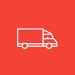 Image showing Delivery truck line icon.