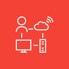 Image showing Cloud computing line icon.