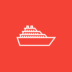 Image showing Cruise ship line icon.