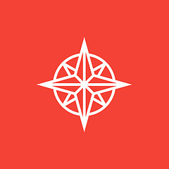 Image showing Compass wind rose line icon.