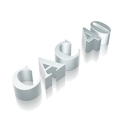 Image showing 3d metallic character CAC 40 with reflection, vector illustration.