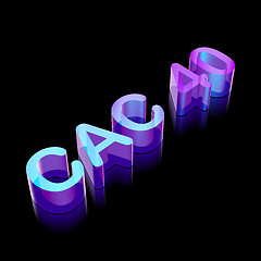 Image showing 3d neon glowing character CAC 40 made of glass, vector illustration.