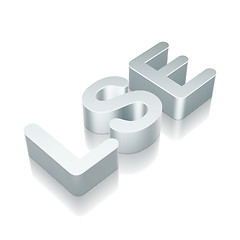 Image showing 3d metallic character LSE with reflection, vector illustration.
