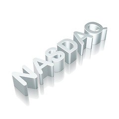 Image showing 3d metallic character NASDAQ with reflection, vector illustration.