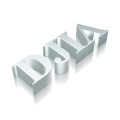 Image showing 3d metallic character DJIA with reflection, vector illustration.