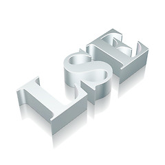 Image showing 3d metallic character LSE with reflection, vector illustration.