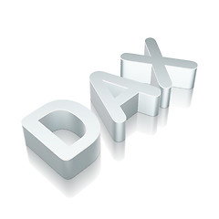 Image showing 3d metallic character DAX with reflection, vector illustration.