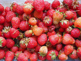 Image showing Strawberry fruits detail