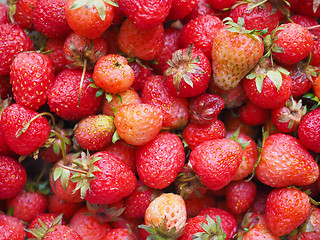 Image showing Strawberry fruits detail