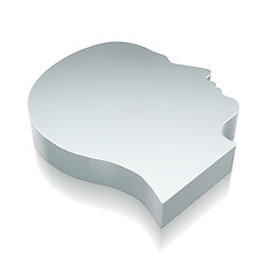 Image showing 3d metallic Head icon with reflection, vector illustration.