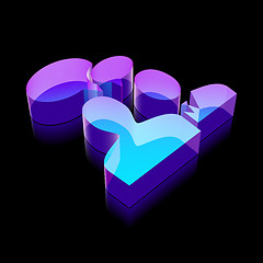 Image showing 3d neon glowing Business Meeting icon made of glass, vector illustration.