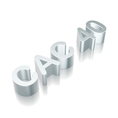 Image showing 3d metallic character CAC 40 with reflection, vector illustration.