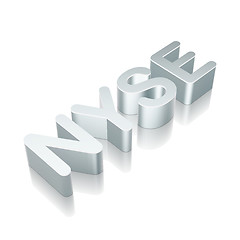 Image showing 3d metallic character NYSE with reflection, vector illustration.