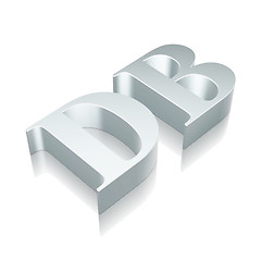 Image showing 3d metallic character DB with reflection, vector illustration.