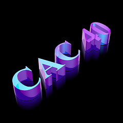 Image showing 3d neon glowing character CAC 40 made of glass, vector illustration.