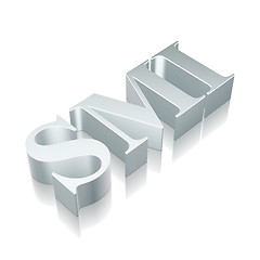 Image showing 3d metallic character SMI with reflection, vector illustration.