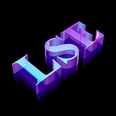 Image showing 3d neon glowing character LSE made of glass, vector illustration.