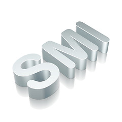 Image showing 3d metallic character SMI with reflection, vector illustration.