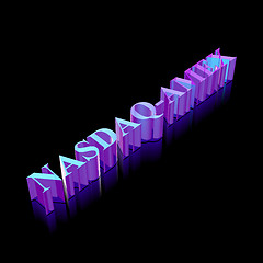 Image showing 3d neon glowing character NASDAQ-AMEX made of glass, vector illustration.