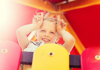 Image showing happy little girl on children playground