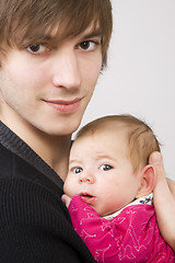 Image showing father and his baby