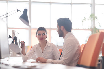 Image showing business couple working together on project