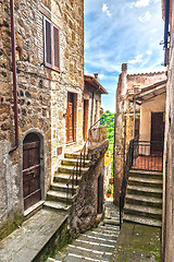 Image showing The narrow street of the old city in Italy