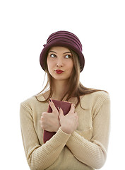 Image showing Portrait f a Woman with a Wallet