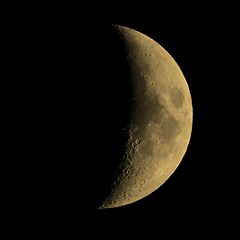 Image showing First quarter moon sepia