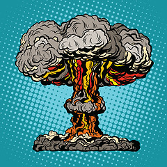 Image showing Nuclear explosion radioactive mushroom pop art