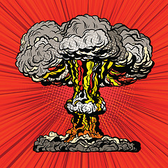 Image showing Nuclear explosion radioactive mushroom pop art