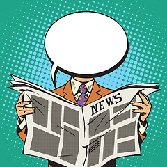 Image showing Bubble head reader of the newspaper