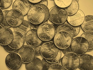 Image showing Dollar coins background - vintage
