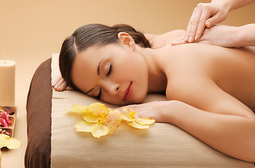 Image showing beautiful woman in massage salon