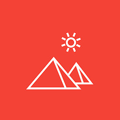 Image showing Egyptian pyramids line icon 