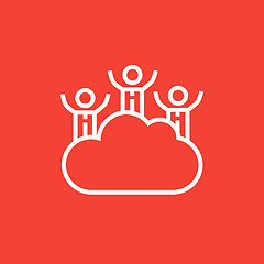 Image showing Cloud computing line icon.