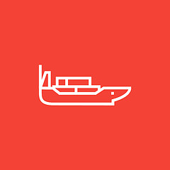 Image showing Cargo container ship line icon.