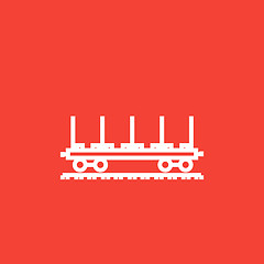 Image showing Cargo wagon line icon.