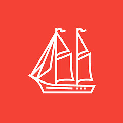 Image showing Sailboat line icon.