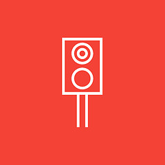 Image showing Railway traffic light line icon.