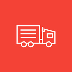 Image showing Delivery truck line icon.