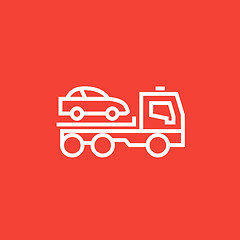 Image showing Car towing truck line icon.
