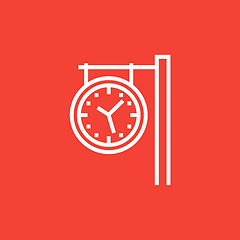 Image showing Train station clock line icon.